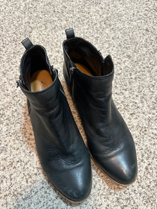 Lucky Brand Shoes - Lucky Brand Black Leather Ankle Booties with Side Zipper